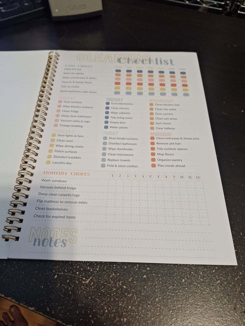 ADHD Cleaning Planner Spiral Bound Notebook - New in Plastic - Picture 2 of 2